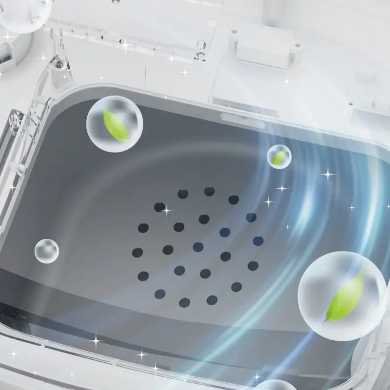 Close-up of negative ion air purification module for smart self-clean cat litter box, circulating fresh air in pet homes
